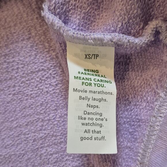 Aerie Easy Street Sweatshirt XS Oversized Long Sleeve VNeck Pullover Purple NWOT - Picture 8 of 10